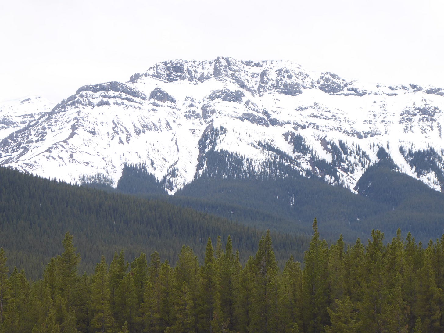 Snow covered mountain range in western Canada.