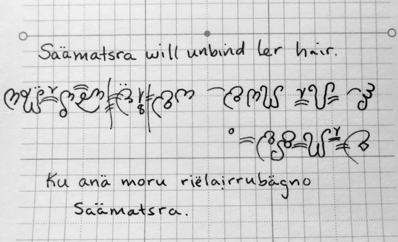 Conlang text under discussion.