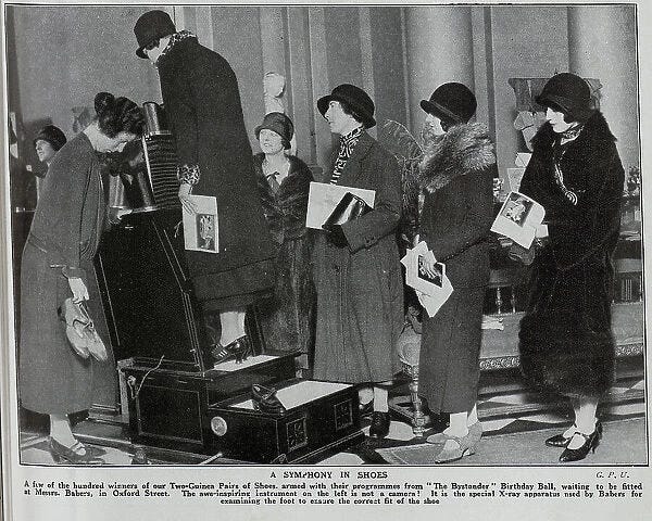 Queue of women for shoefitting xray machine Our beautiful Wall Art and Photo Gifts include ... Queue of women for shoefitting xray machine Our beautiful Wall Art and Photo Gifts include ...