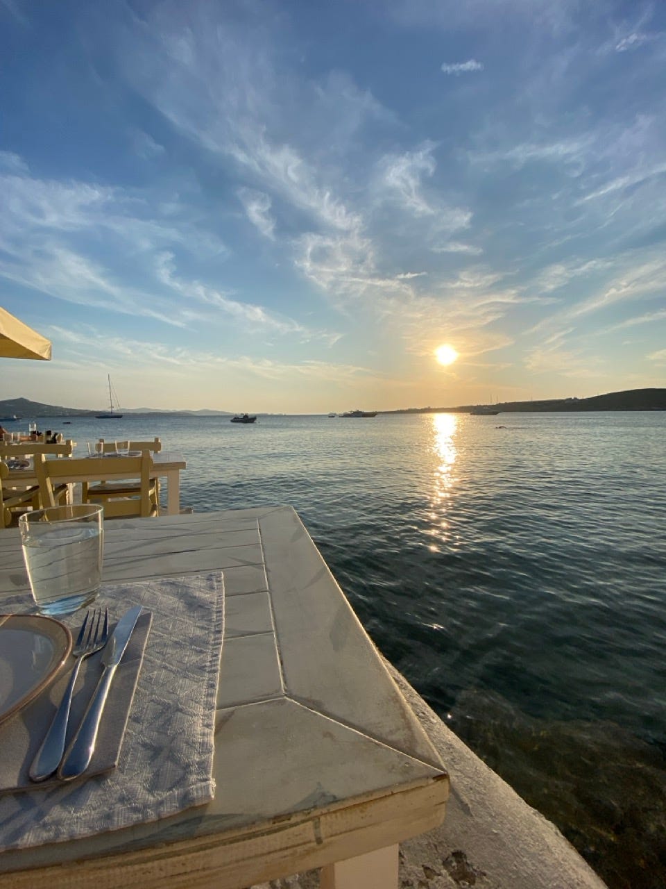 Sunset photo in Paros, Greece. Sunset photo in Paros, Greece.