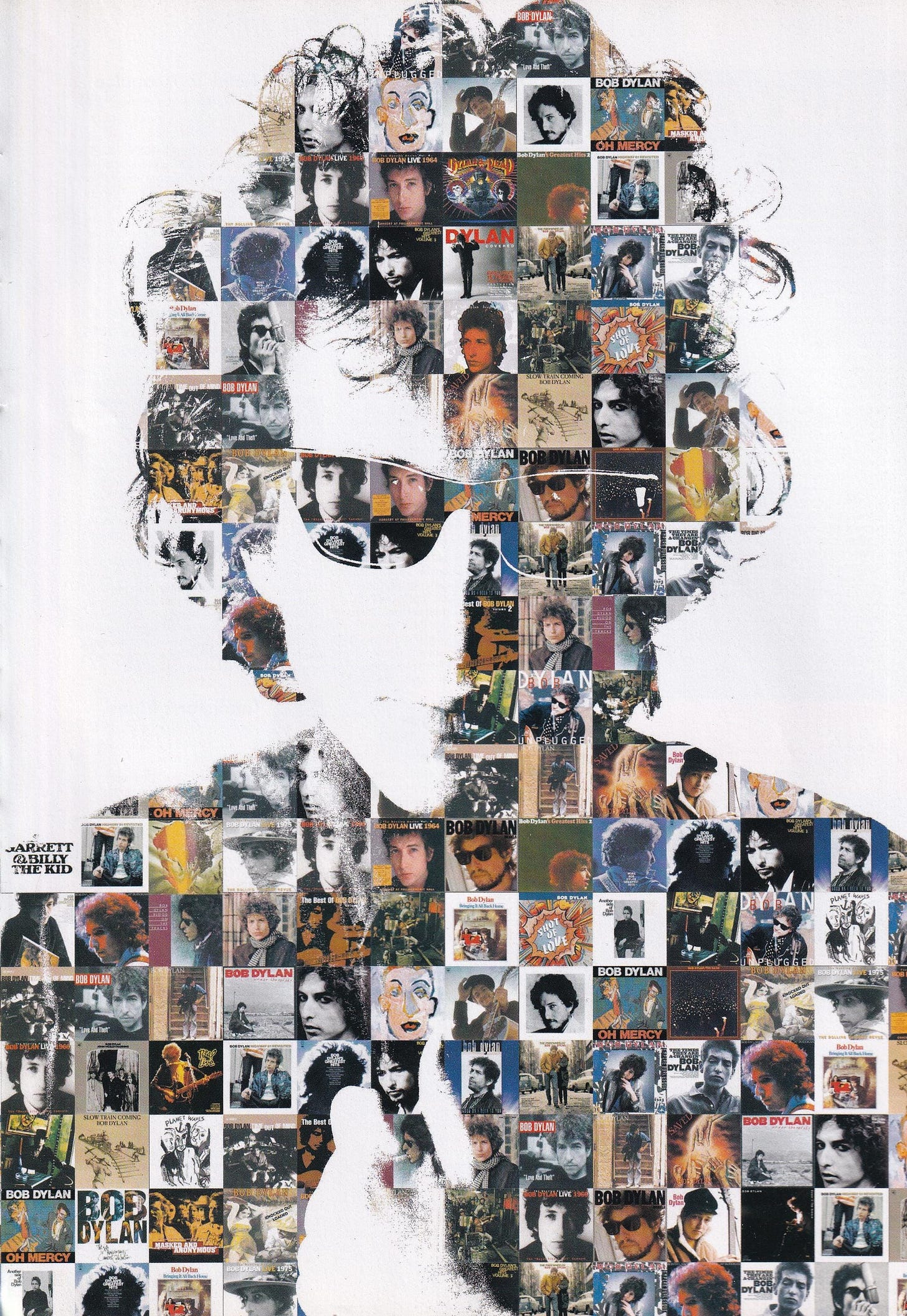 Original Vintage Mini Poster / Magazine Clipping - Bob Dylan Vinyl Collage