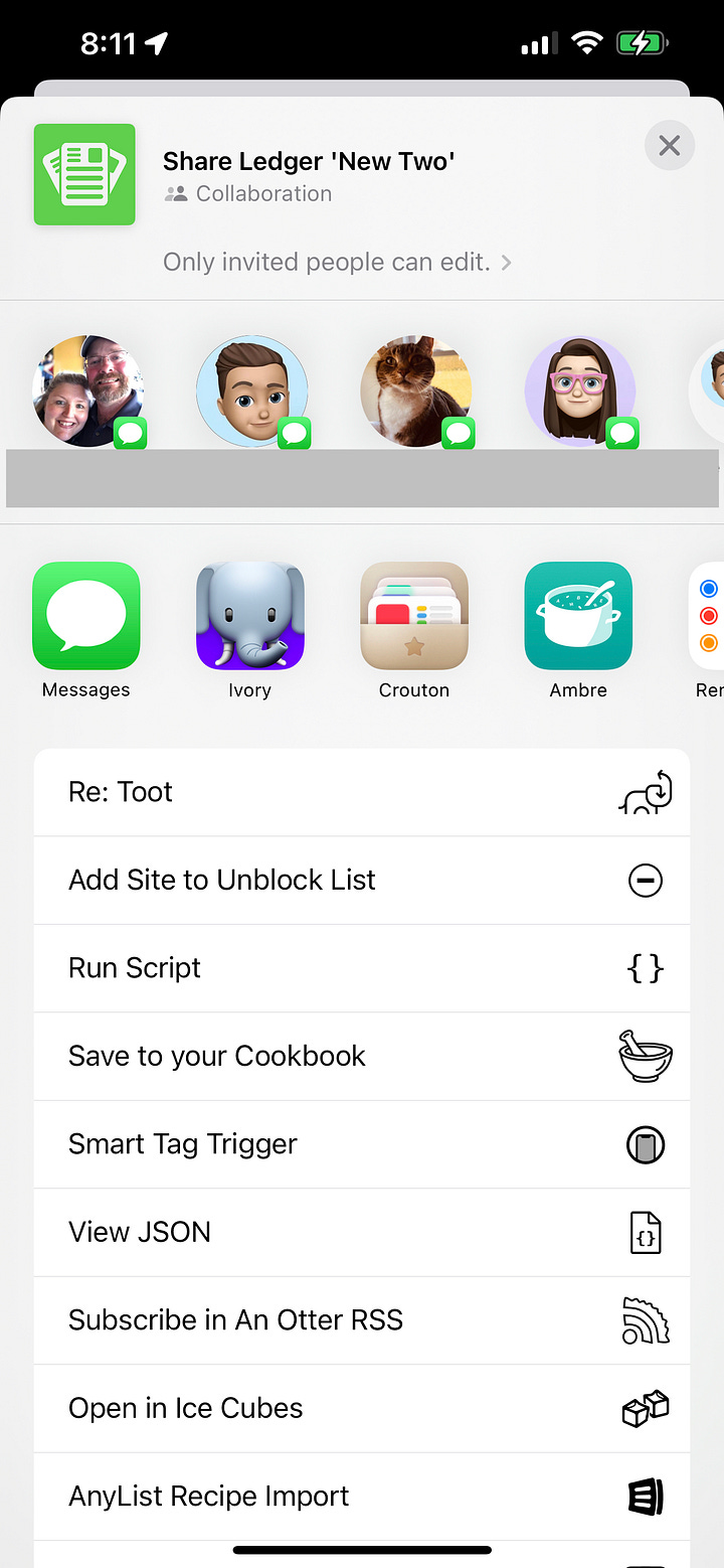 The Old Generation of iCloud Sharing UI - a Cluttered Share Sheet, and a Boring Sharing Controller