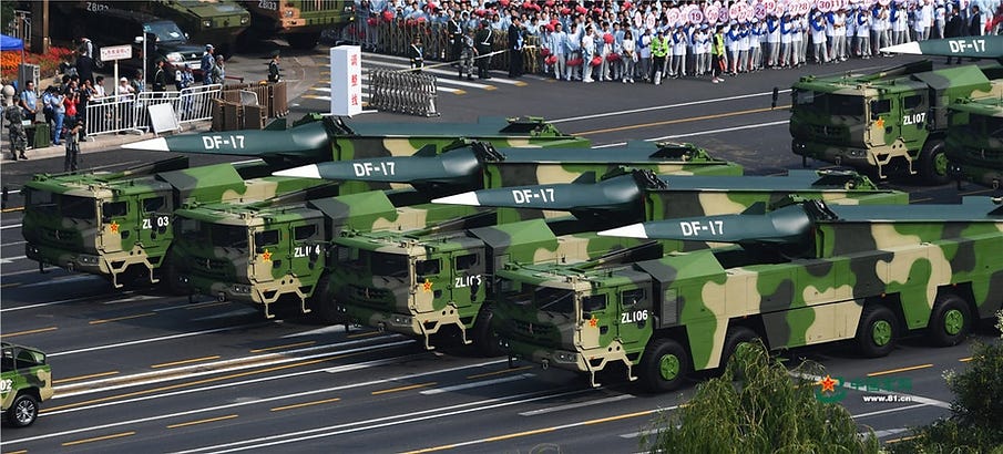 The ground-launched DF-17 The ground-launched DF-17