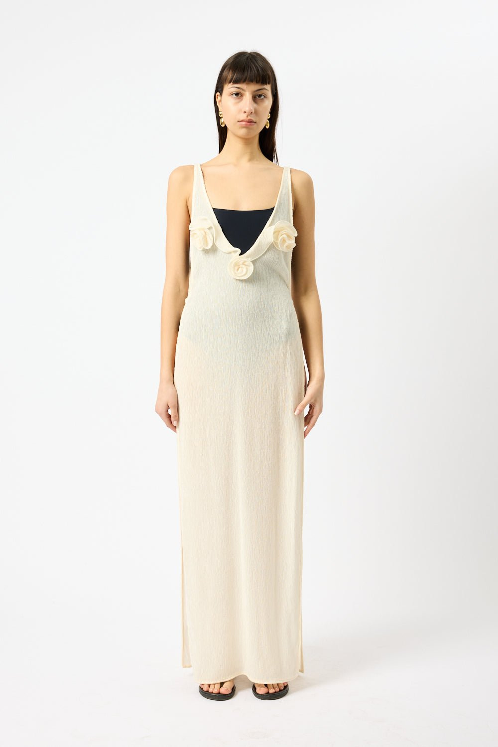 Magda Butrym Jersey Maxi Dress with Roses - Bessette