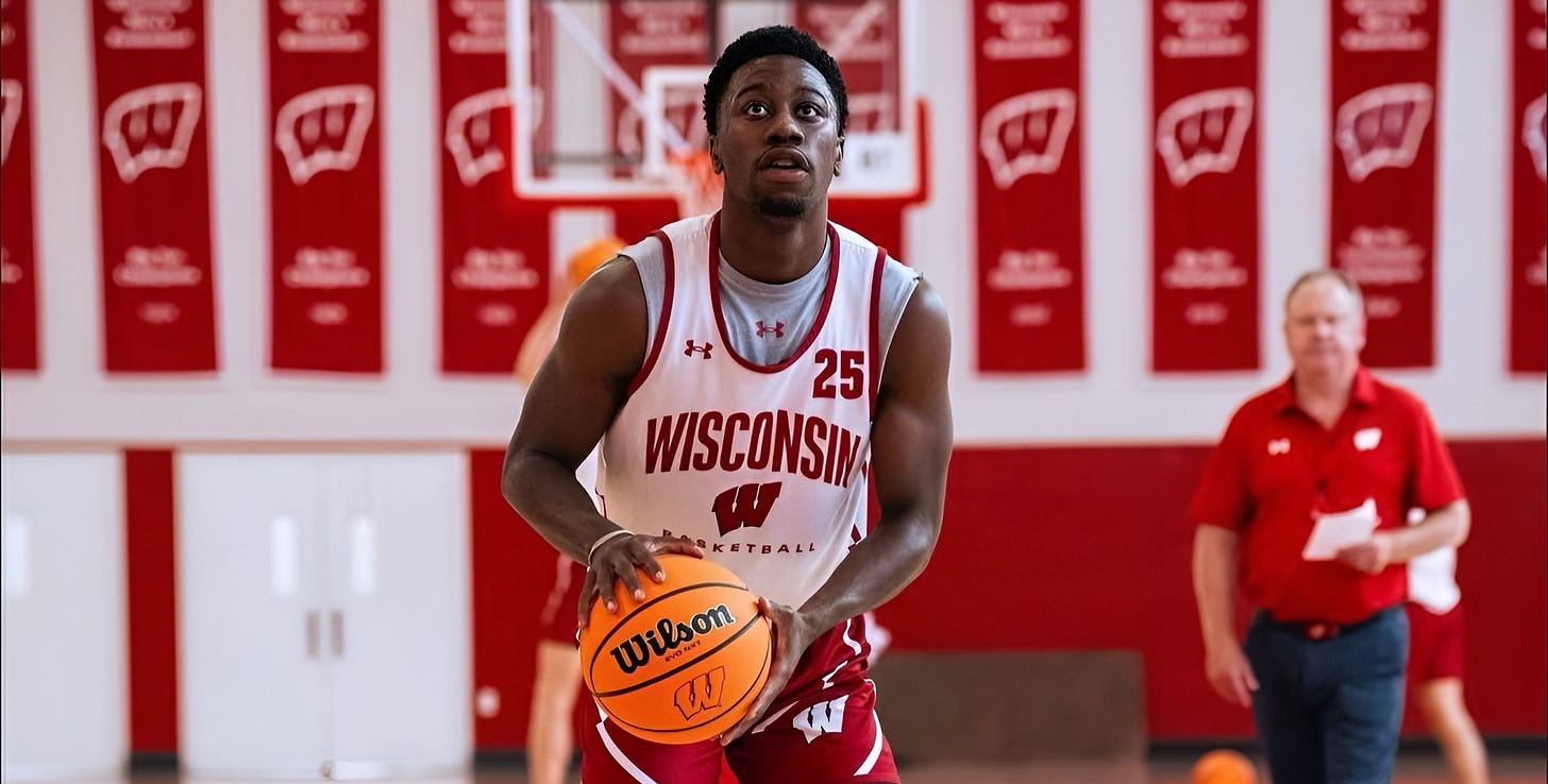Wisconsin Badgers guard John Blackwell shooting free throws during practice. Wisconsin Badgers guard John Blackwell shooting free throws during practice.