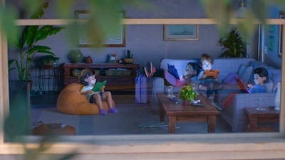 Bonnie and her friends can be seen on screens during a playdate. Photo: Disney / Pixar