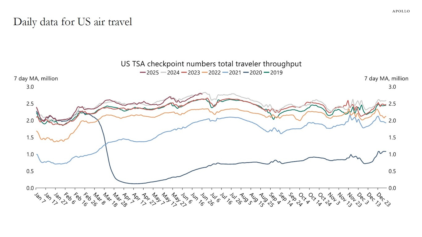 Daily data for US air travel
