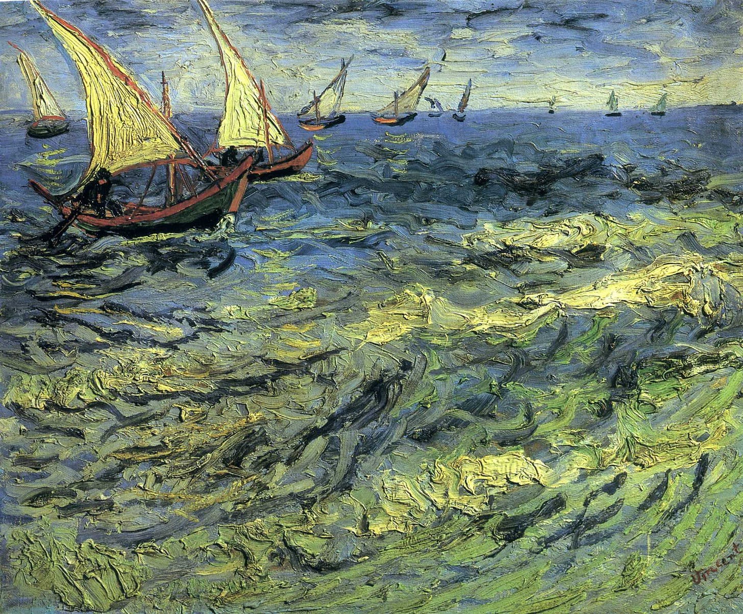 Fishing Boats at Sea, 1888 - Vincent van Gogh - WikiArt.org Fishing Boats at Sea, 1888 - Vincent van Gogh - WikiArt.org