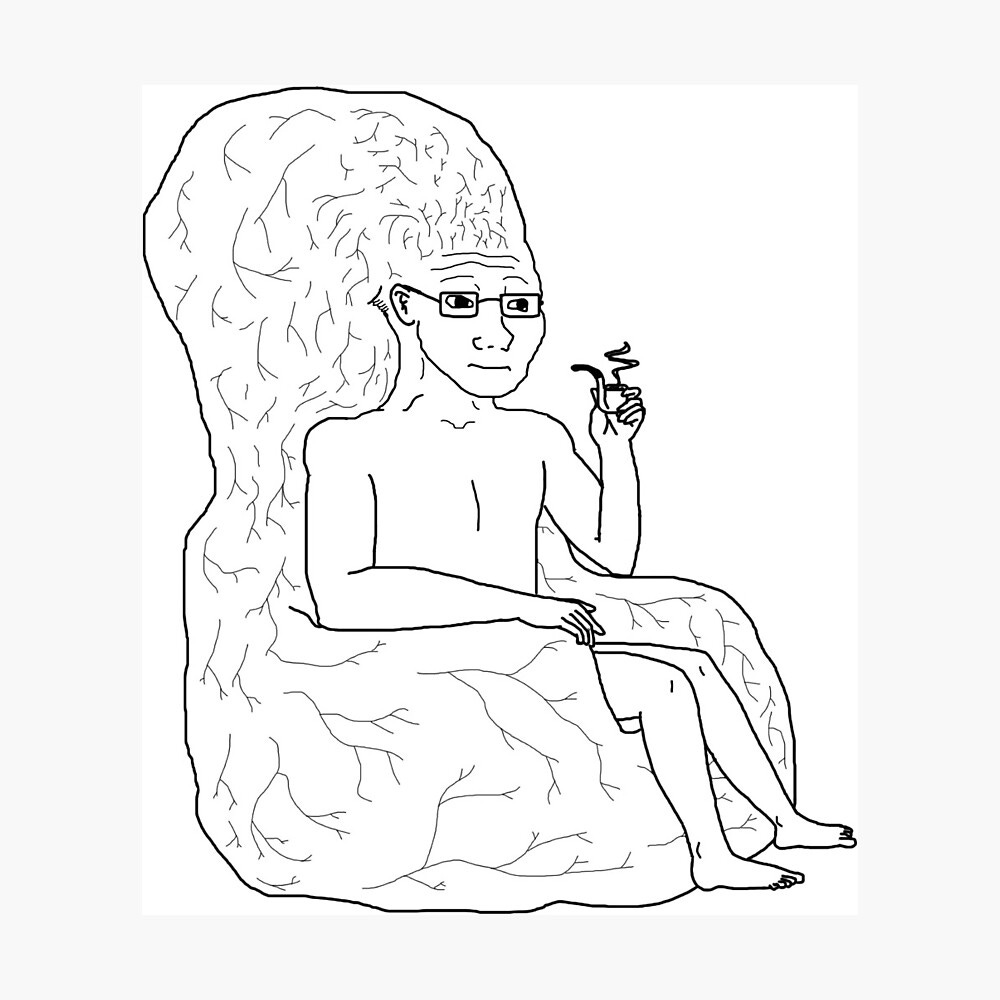 Wojack Sitting In His Brain Chair&amp;quot; Metal Print by D1mon | Redbubble