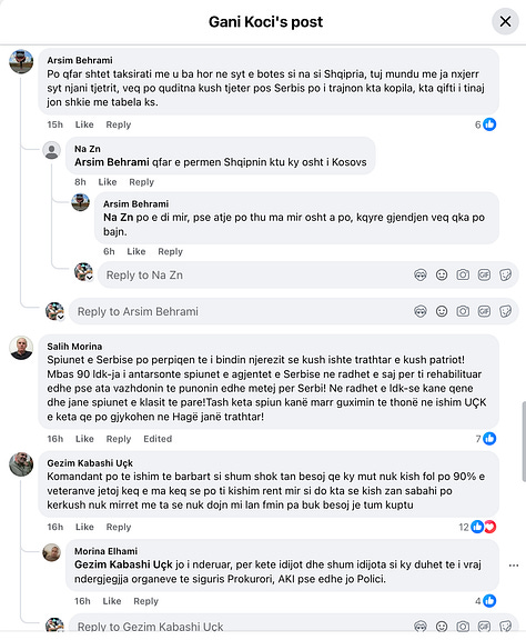 9 Out of 21 Screenshots from Gani Koci's Post.