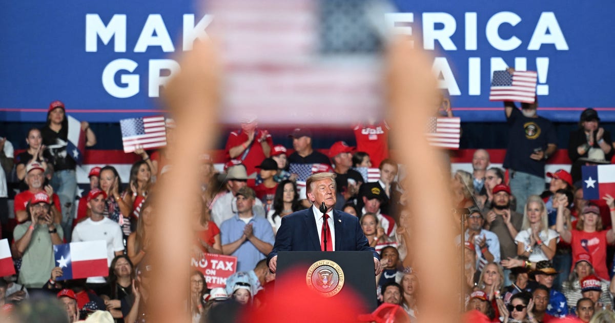 Donald Trump at a campaign rally in Texas Donald Trump at a campaign rally in Texas