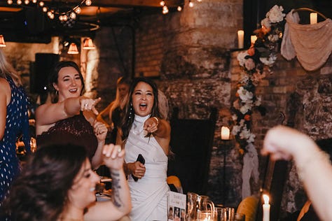 Collection of photos and faces from wedding