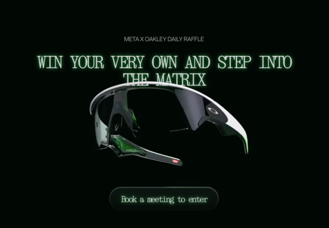 Aikido’s Meta x Oakley raffle post for RSAC 2026.
