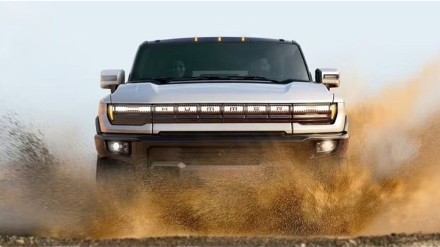 The Hummer EV off-roading