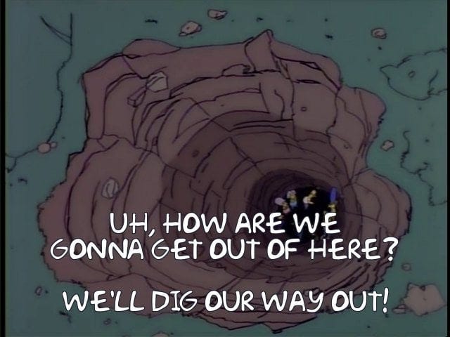 r/valheim - UH, HOW ARE WE GONNA GET OuT OF HERE? WE'LL DIG OUR WAY OUT!