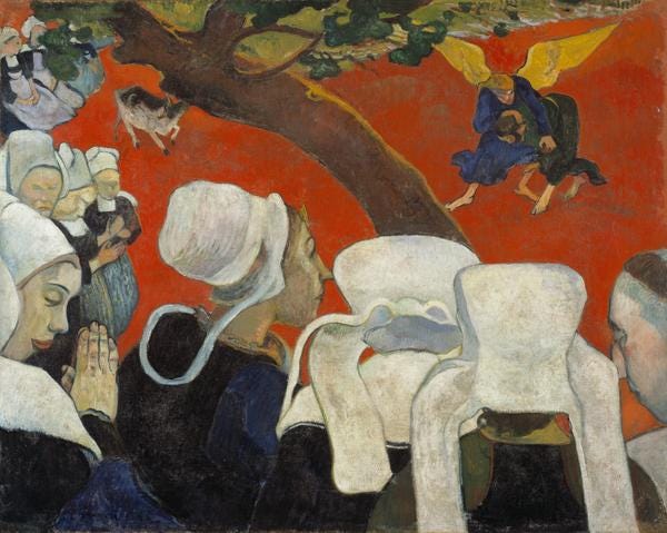 File:Paul Gauguin - Vision of the Sermon (Jacob Wrestling with the Angel) - NG 1643 - National Galleries of Scotland.jpg