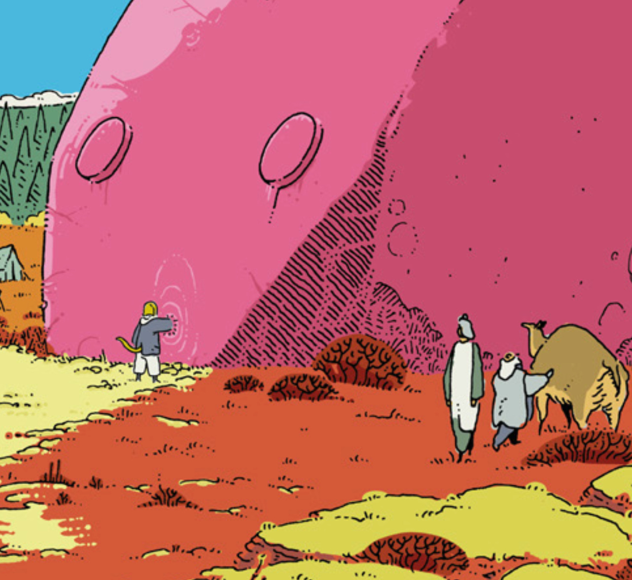 UVG 2E cover detail. A tailed doghead discovers a portal?