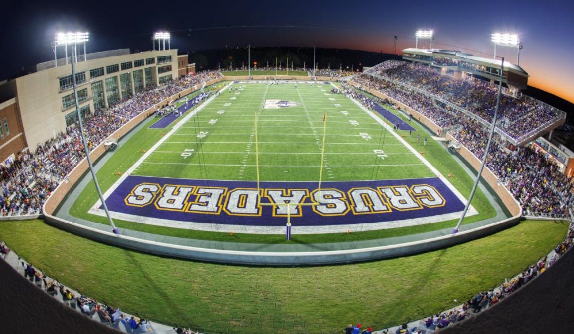 Crusader Stadium, Belton, TX, Home of the Mary Hardin Baylor University  Crusaders Football team (Division III), Capacity 9118 ( I love small  stadiums with upper decks) : r/stadiumporn
