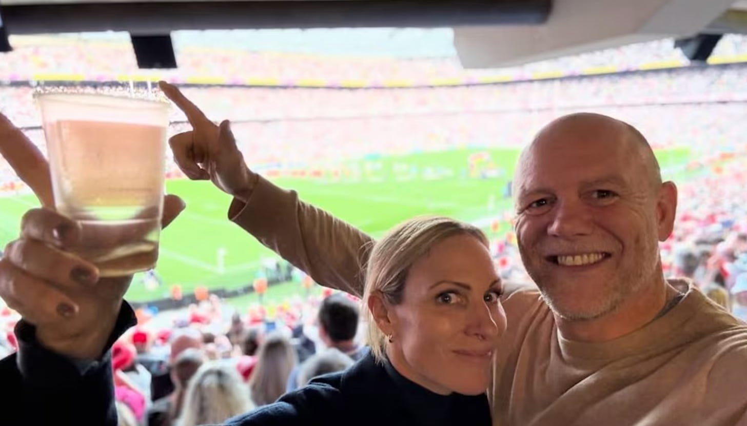 Zara and Mike Tindall at the rugby