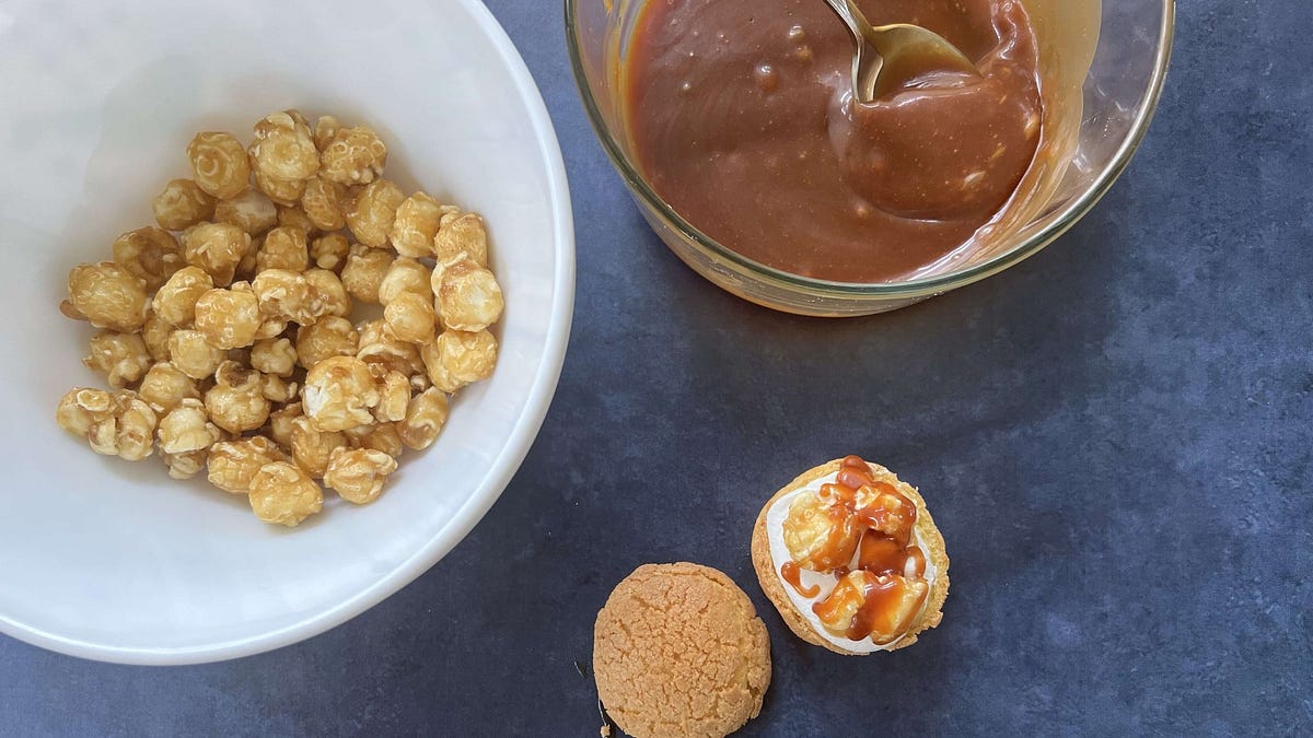 Popcorn Choux Buns from Edd Kimber, GBBO's first winner