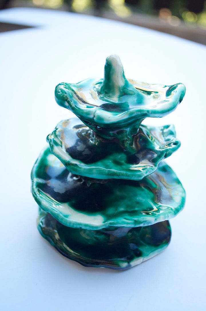 pine tree, clay, sculpture