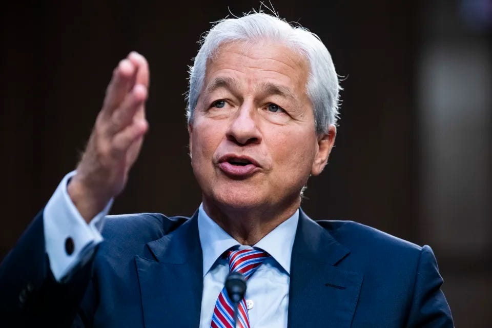 UNITED STATES - SEPTEMBER 22: Jamie Dimon, CEO of JPMorgan Chase, testifies during the Senate Banking, Housing, and Urban Affairs Committee hearing titled Annual Oversight of the Nations Largest Banks, in Hart Building on Thursday, September 22, 2022. (Tom Williams/CQ-Roll Call, Inc via Getty Images) UNITED STATES - SEPTEMBER 22: Jamie Dimon, CEO of JPMorgan Chase, testifies during the Senate Banking, Housing, and Urban Affairs Committee hearing titled Annual Oversight of the Nations Largest Banks, in Hart Building on Thursday, September 22, 2022. (Tom Williams/CQ-Roll Call, Inc via Getty Images)