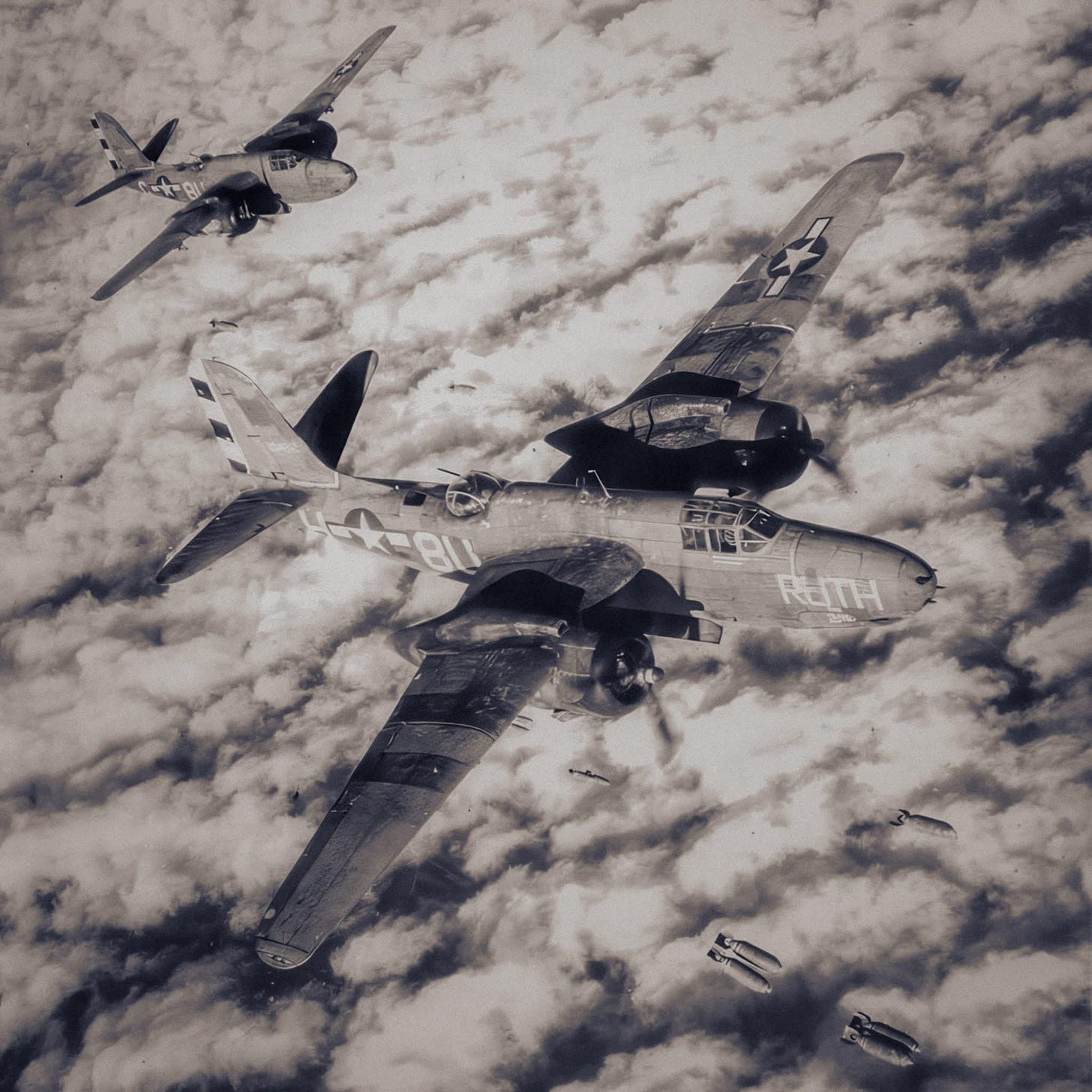 9th Air Force A-20 Havoc bombers on a mission over France, 1944 9th Air Force A-20 Havoc bombers on a mission over France, 1944