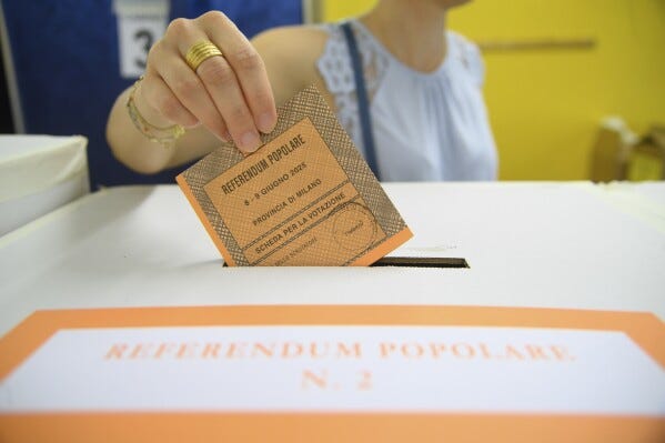 Low turnout torpedoes Italian referendum on citizenship and job protections  | AP News