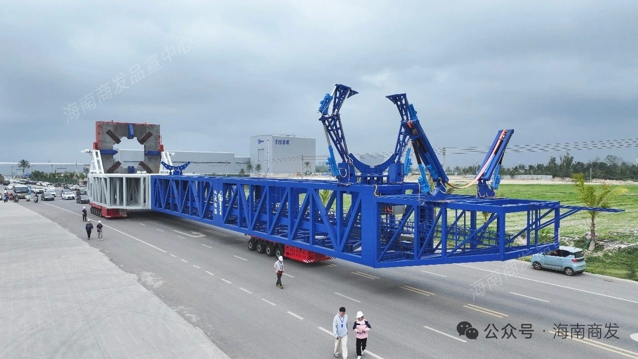 iSpace’s transporter-erector for Hyperbola-3 departing from its facility neighbouring the Wenchang Commercial Space Launch Site.