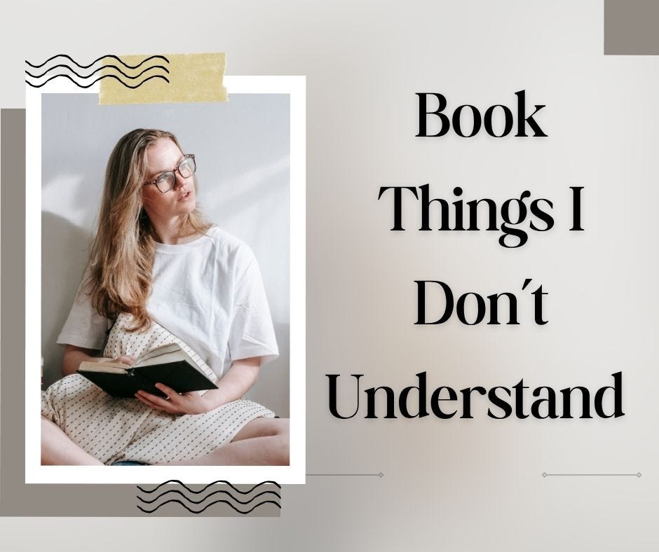 Confused woman reading a book