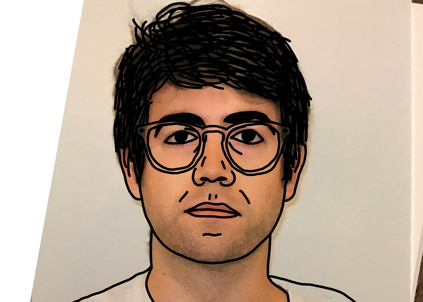 A photo of the author Zachary Dillon, over which has been traced a black line drawing. He is white, short messy parted hair, glasses. He stares straight at you, unsmiling. A photo of the author Zachary Dillon, over which has been traced a black line drawing. He is white, short messy parted hair, glasses. He stares straight at you, unsmiling.