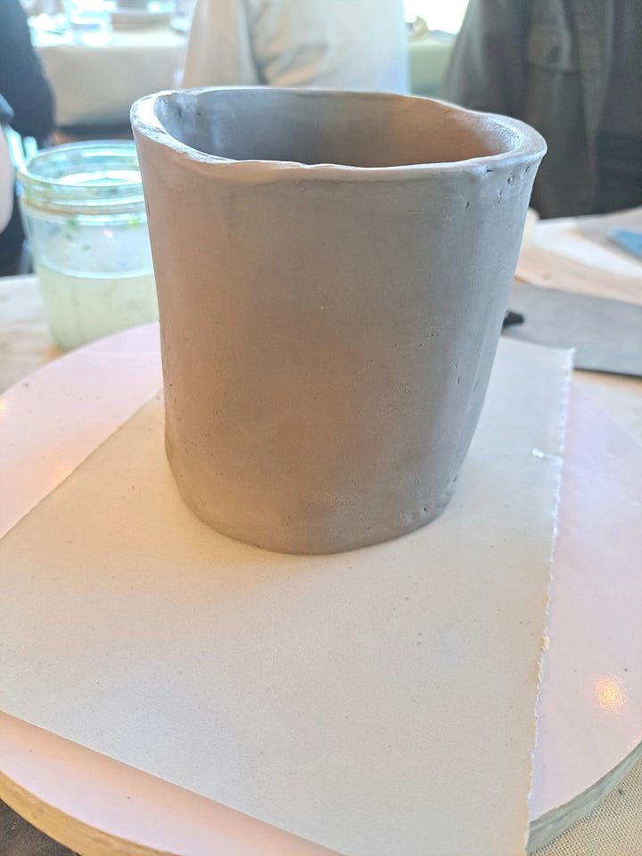 Clay build of a tumbler