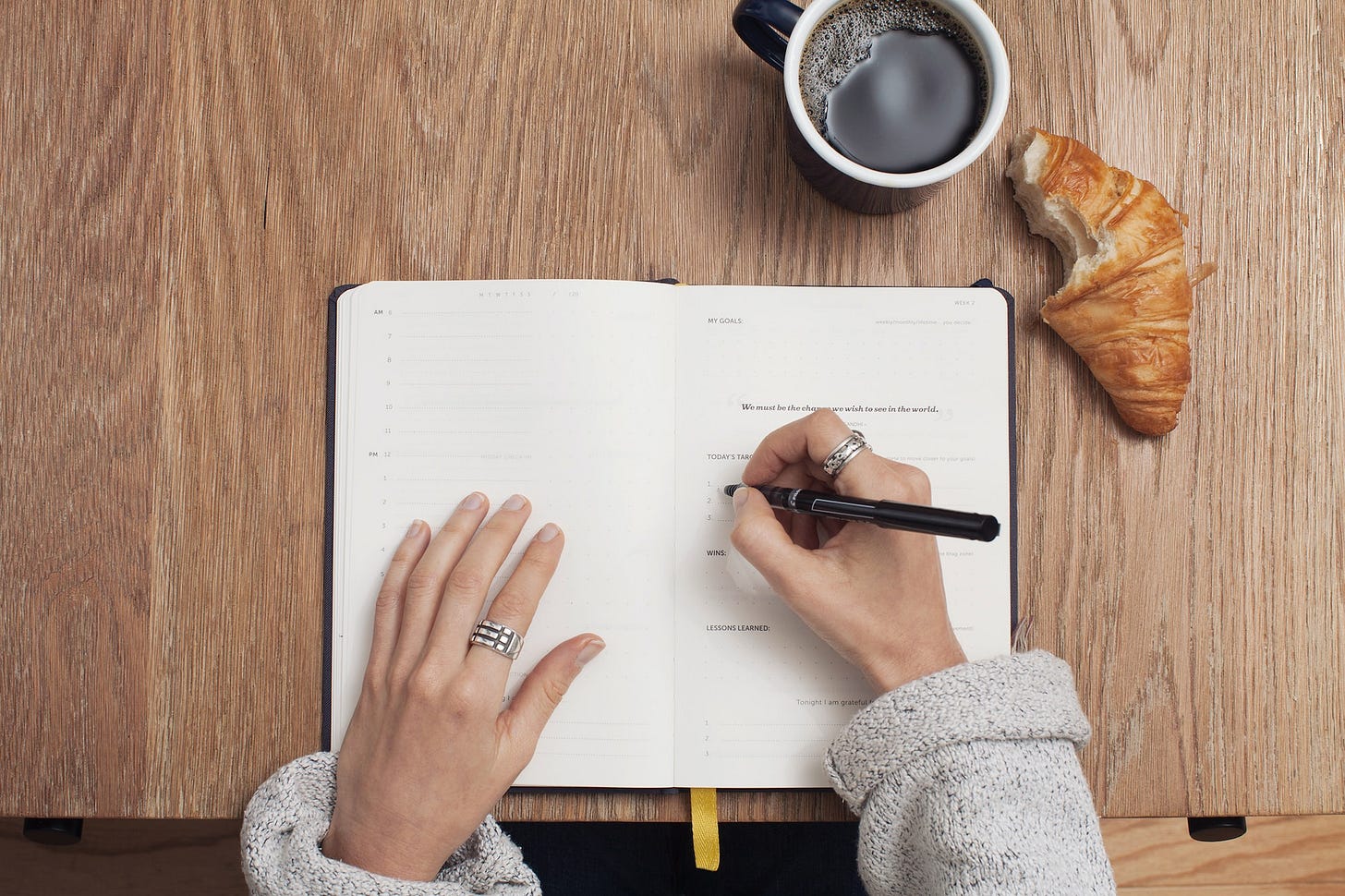 Writing in a journal Writing in a journal