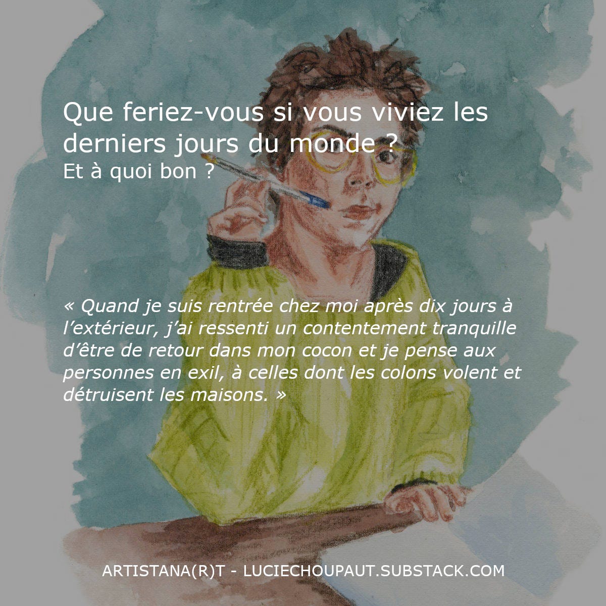 vignette pinterest que feriez-vous si vous viviez les derniers jours du monde
