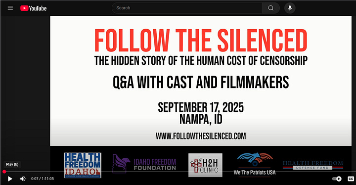 Follow the Silenced Nampa, Idaho downloadable posters for 09/17/25 movie night
