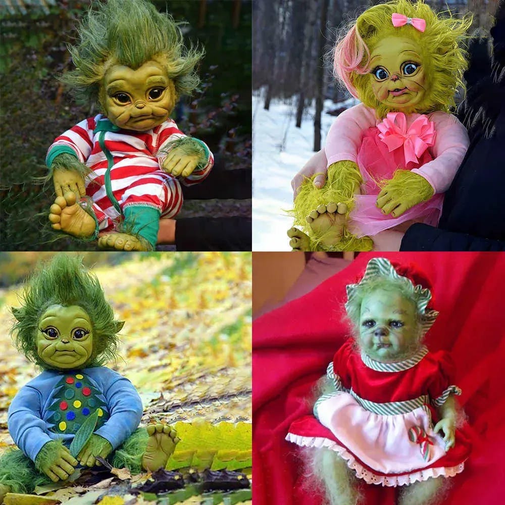 Grinch Reborn Baby Doll | Realistic Cartoon Plush Toy | Halloween &  Christmas Decor