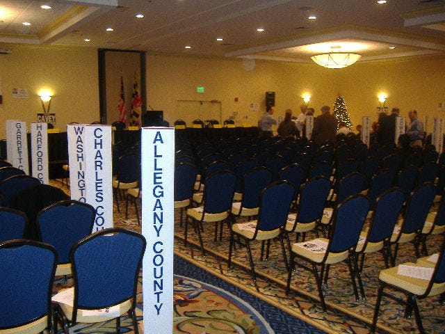 The convention hall awaits the transaction of our business. The convention hall awaits the transaction of our business.