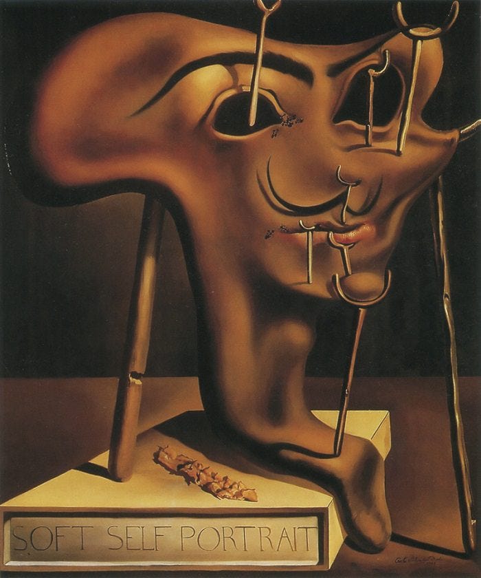 Dali soft self portrait painting