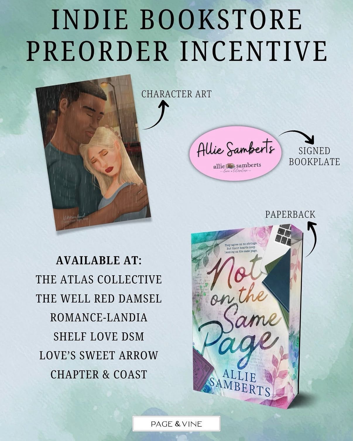 indie bookstore preorder incentive for Not on the Same Page 