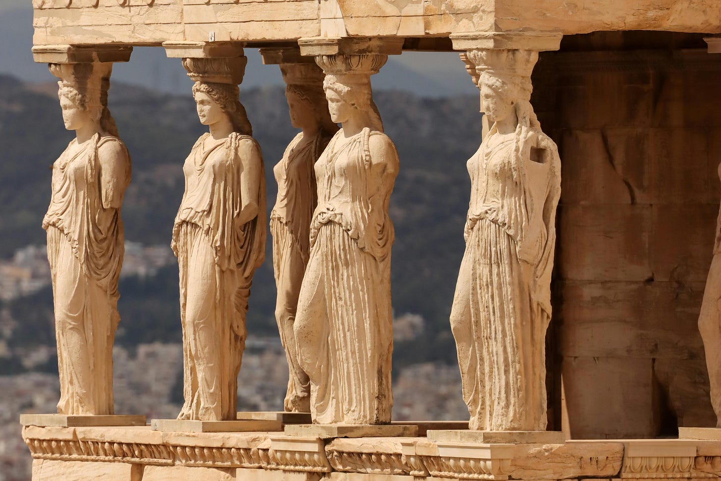 Caryatids of the Erechtheion in Athens, Greece