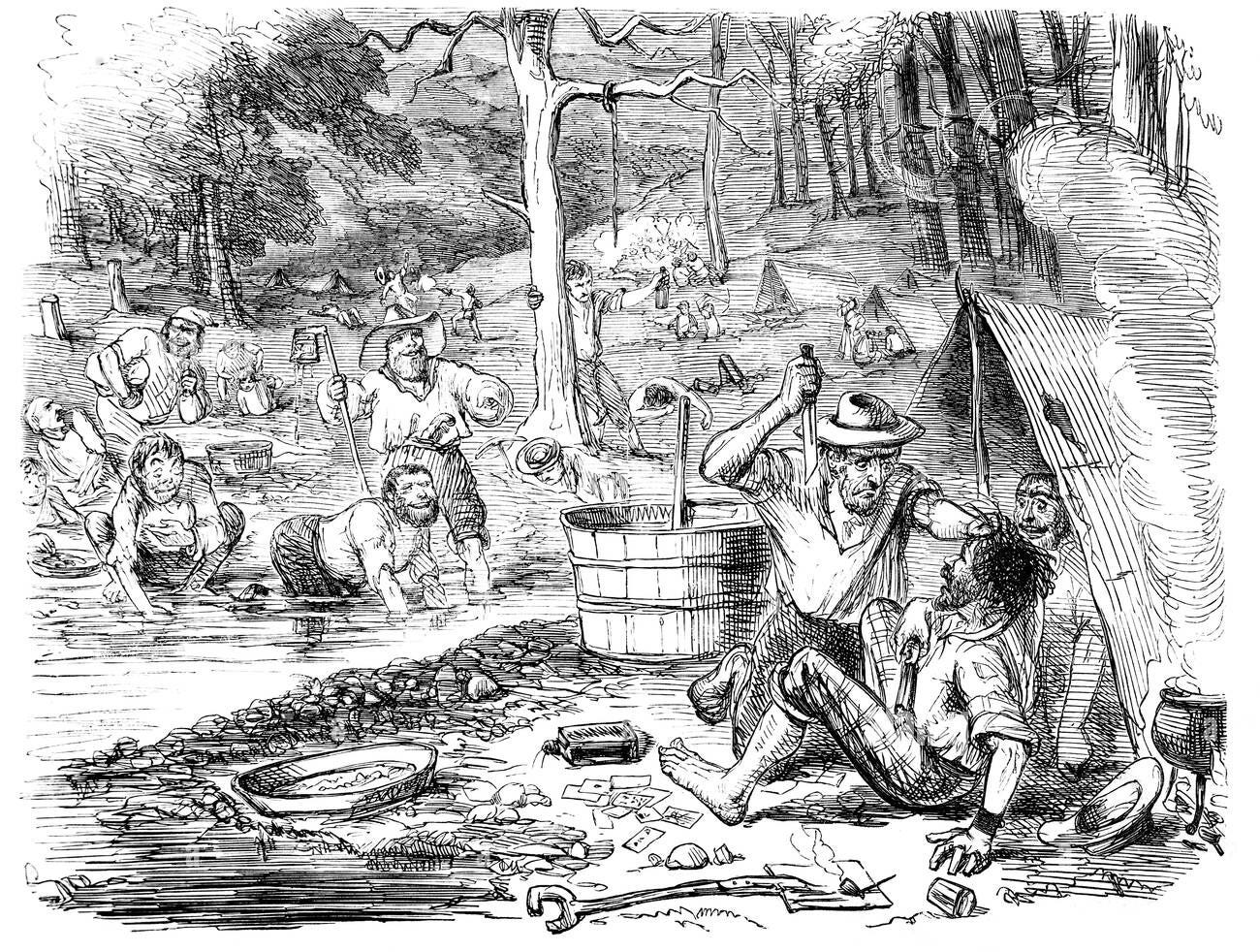 Cartoon gold rush Black and White Stock Photos & Images - Alamy