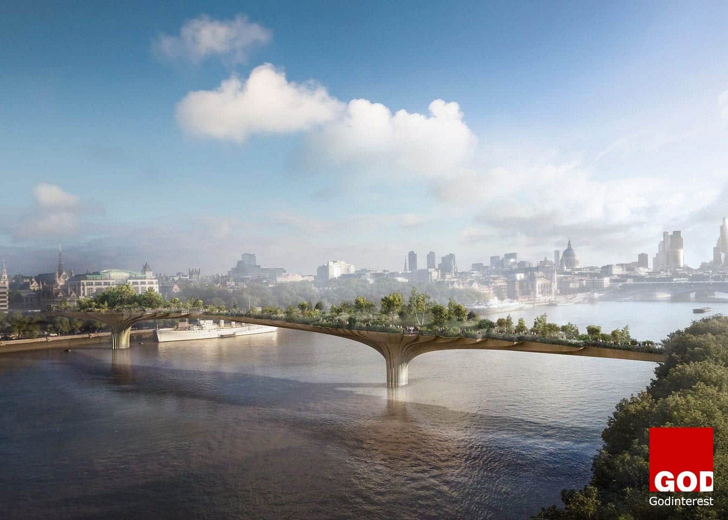 Computer rendering of the planned bridge, created by engineers Arup