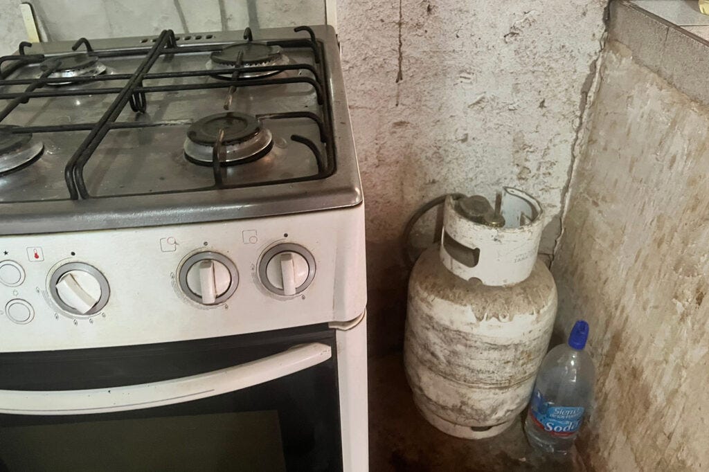 A portable canister of gas inside the Sauzal Bonito home of Andres Duran. Despite living on top of the world's second-largest shale gas reserves, Duran, like many other residents in the region, lacks access to piped gas for cooking and heating. Credit: Katie Surma/Inside Climate News A portable canister of gas inside the Sauzal Bonito home of Andres Duran. Despite living on top of the world's second-largest shale gas reserves, Duran, like many other residents in the region, lacks access to piped gas for cooking and heating. Credit: Katie Surma/Inside Climate News