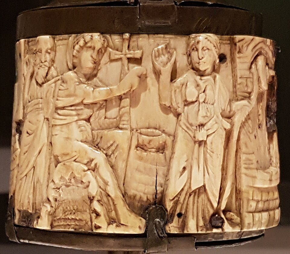 File:Pyx - Samaritan woman at the well - 6th century - East Mediterranean.jpg