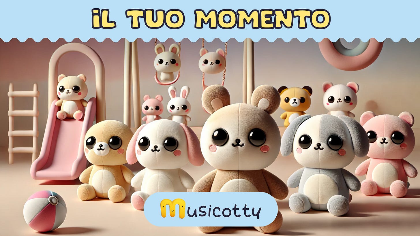 Scopri la magia dell'attesa con "Il tuo momento".I musicotty hanno pubblicato nuove storie musicali per lo sviluppo creativo e positivo del tuo bimbo. 