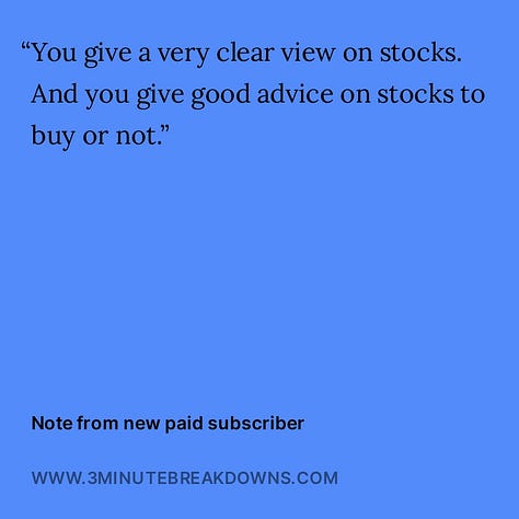 Testimonials for 3-minute breakdowns