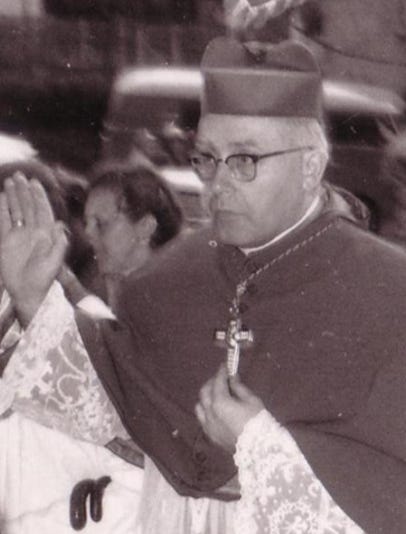 Bishop Josef Stangl, who approved the exorcism, in a May 1959 photo