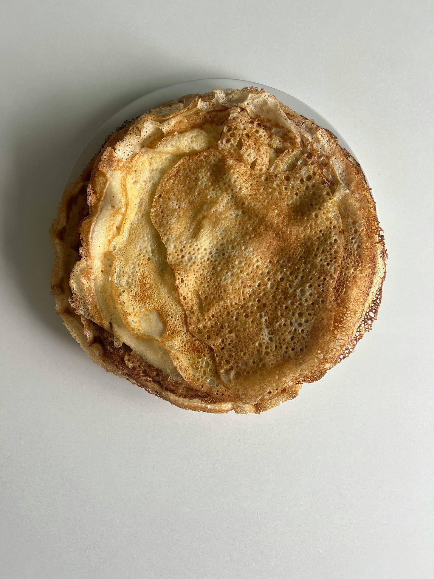 stack of pancakes on white plate on white background stack of pancakes on white plate on white background