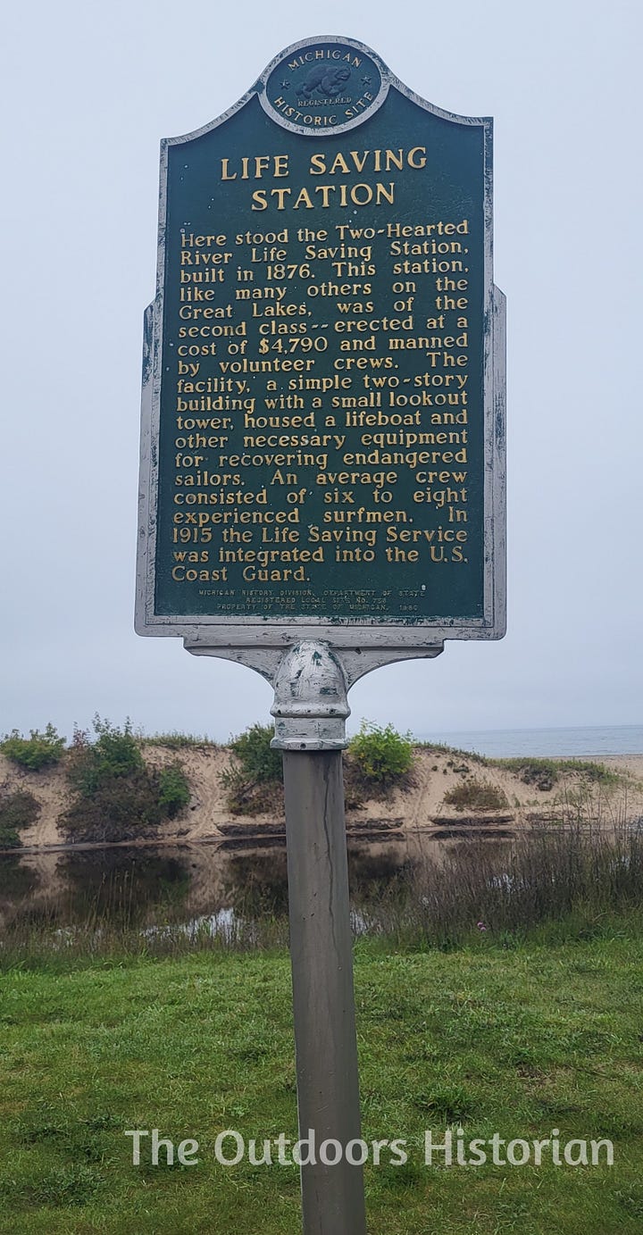 An image of a sign and an image of a wooden suspension bridge designed for foot traffic.