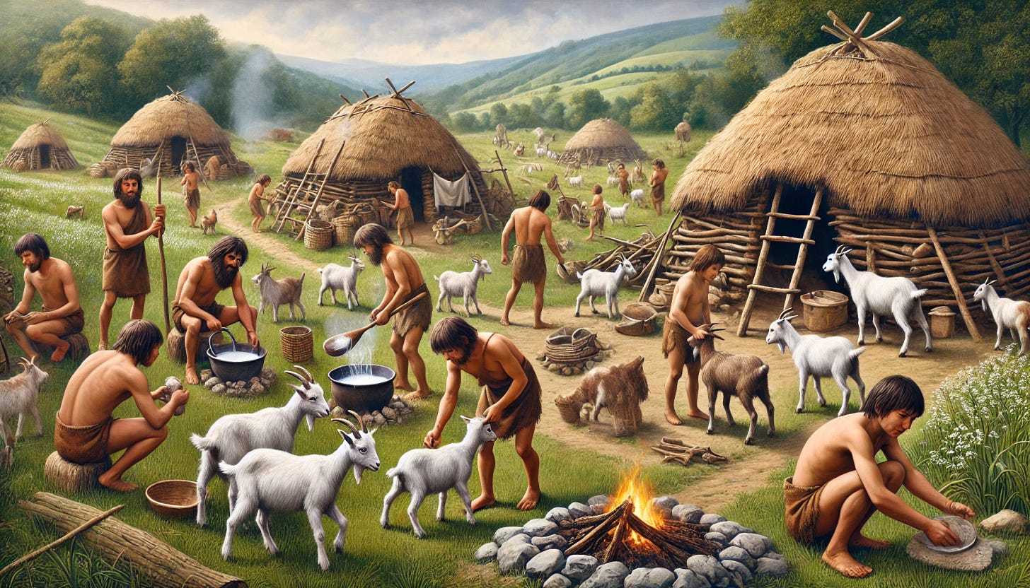 Goats were among the first animals domesticated around 10,000 BCE, providing early humans with milk, meat, and hides. Their adaptability and hardiness made them essential to early agricultural societies, shaping human survival and settlement. Their domestication marked a turning point in human civilization. 